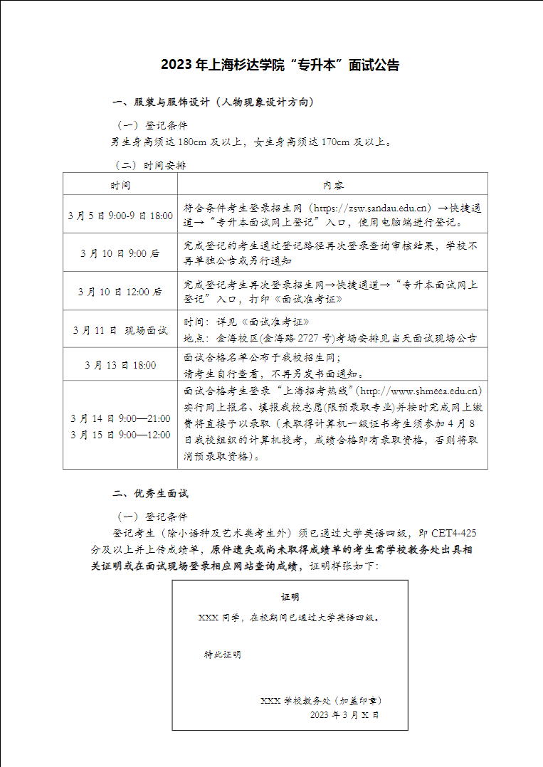 上海杉達(dá)學(xué)院專升本